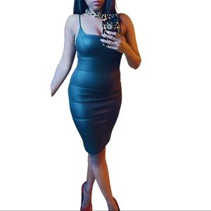 Bebe Printed Faux Midi Dress XS Snakeskin Sold Out